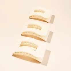 Almond Beige Large Flat Rectangle Hair Clip