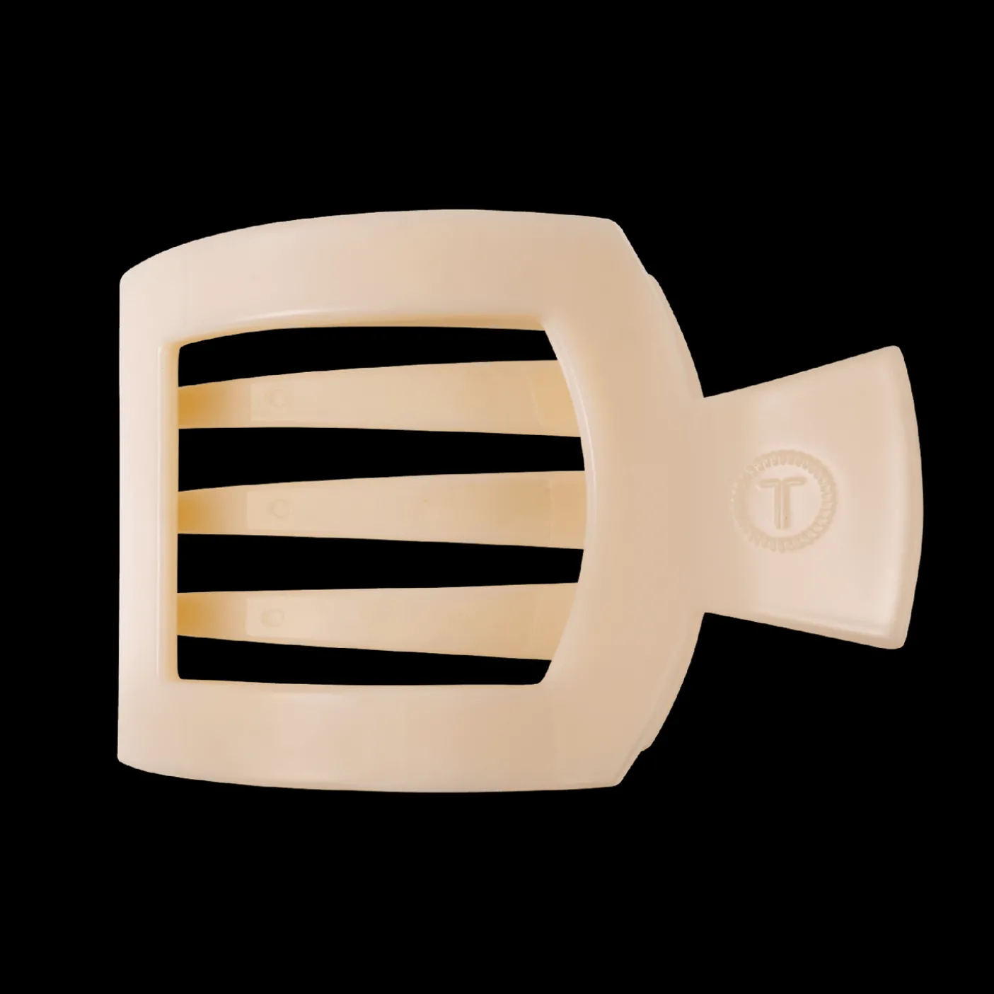 Almond Beige Large Flat Square Hair Clip