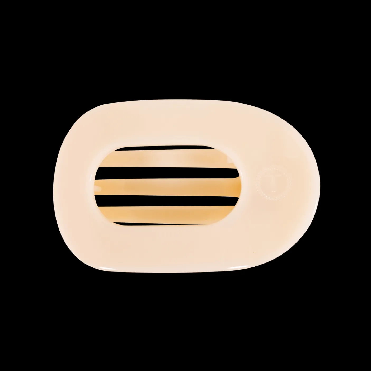 Almond Beige Medium Flat Round Hair Clip