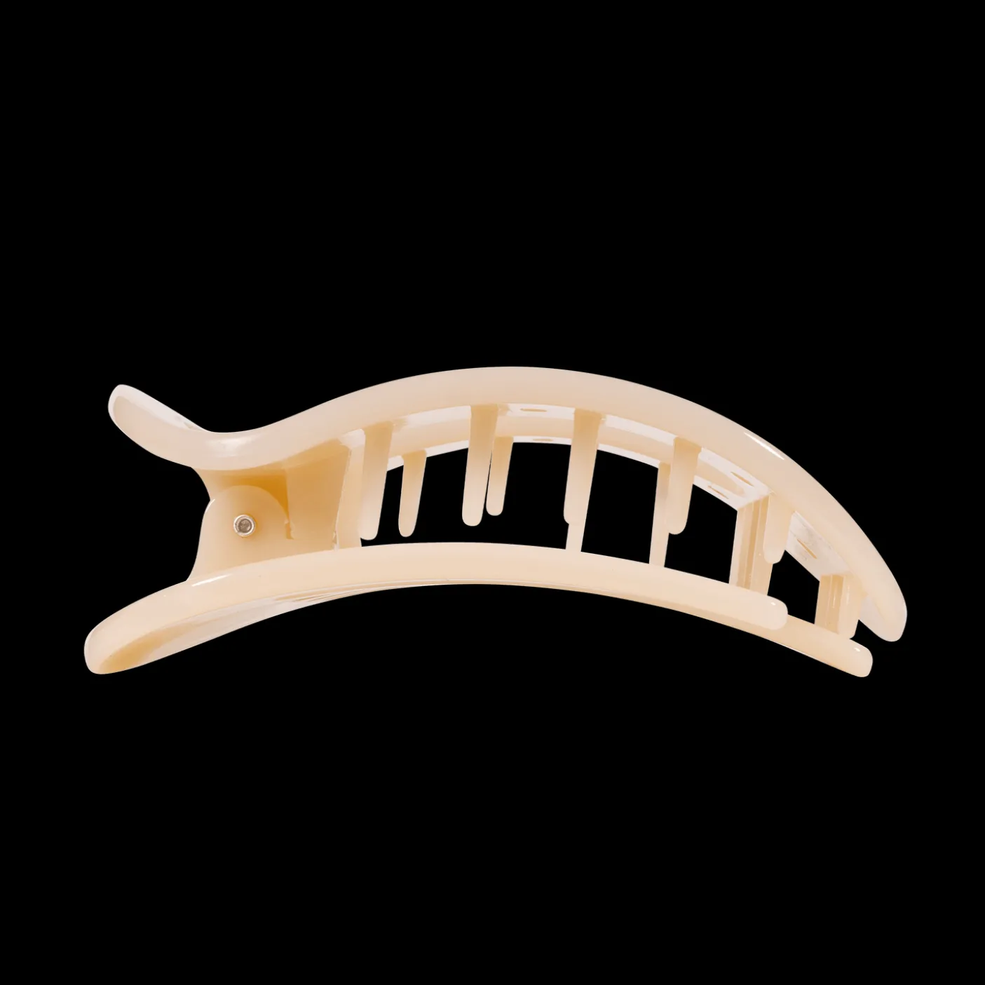 Almond Beige Medium Flat Round Hair Clip