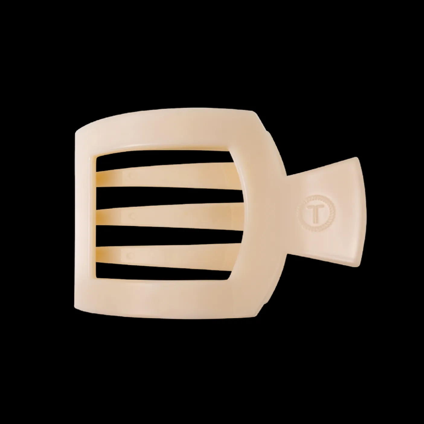 Almond Beige Medium Flat Square Hair Clip