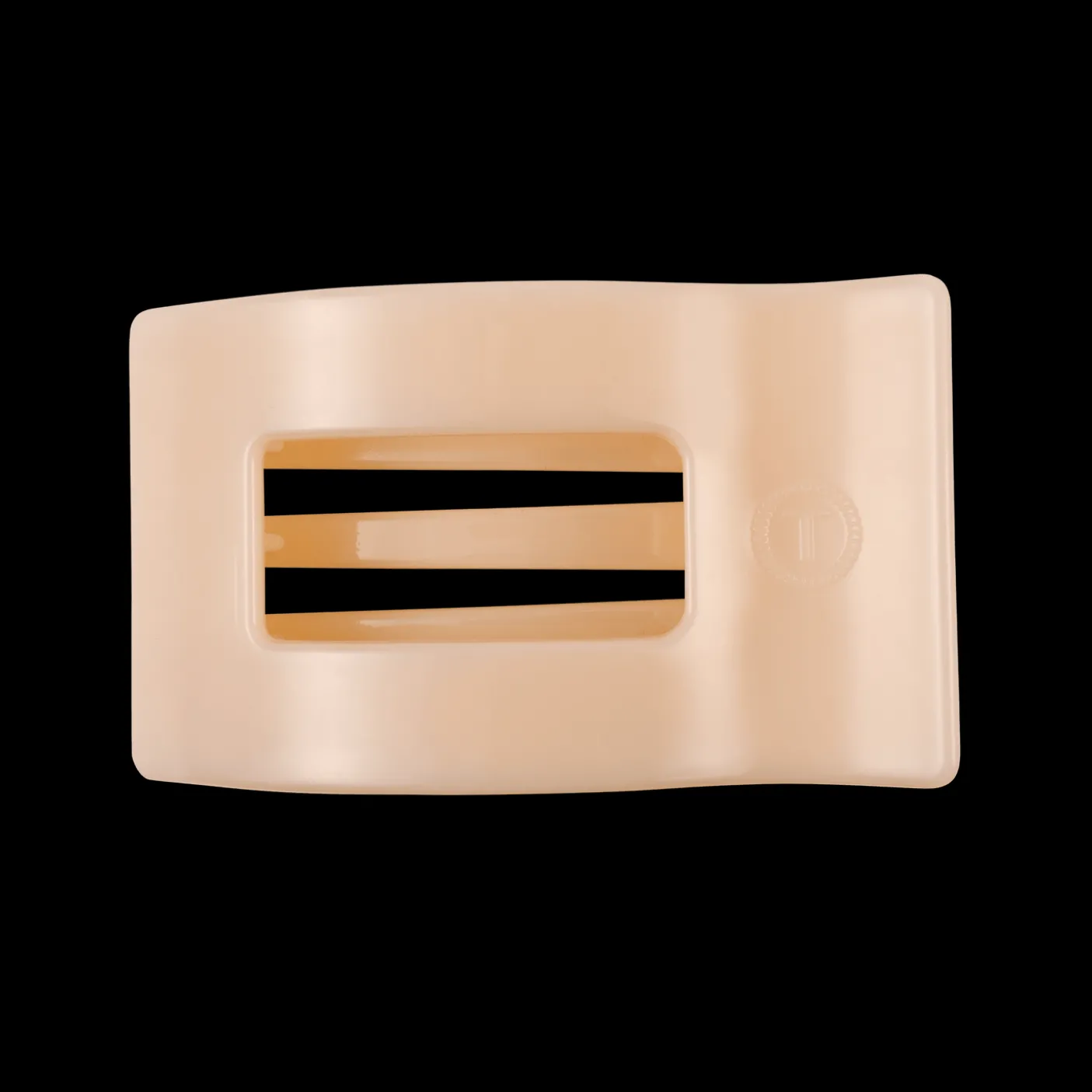 Almond Beige Medium Flat Rectangle Hair Clip