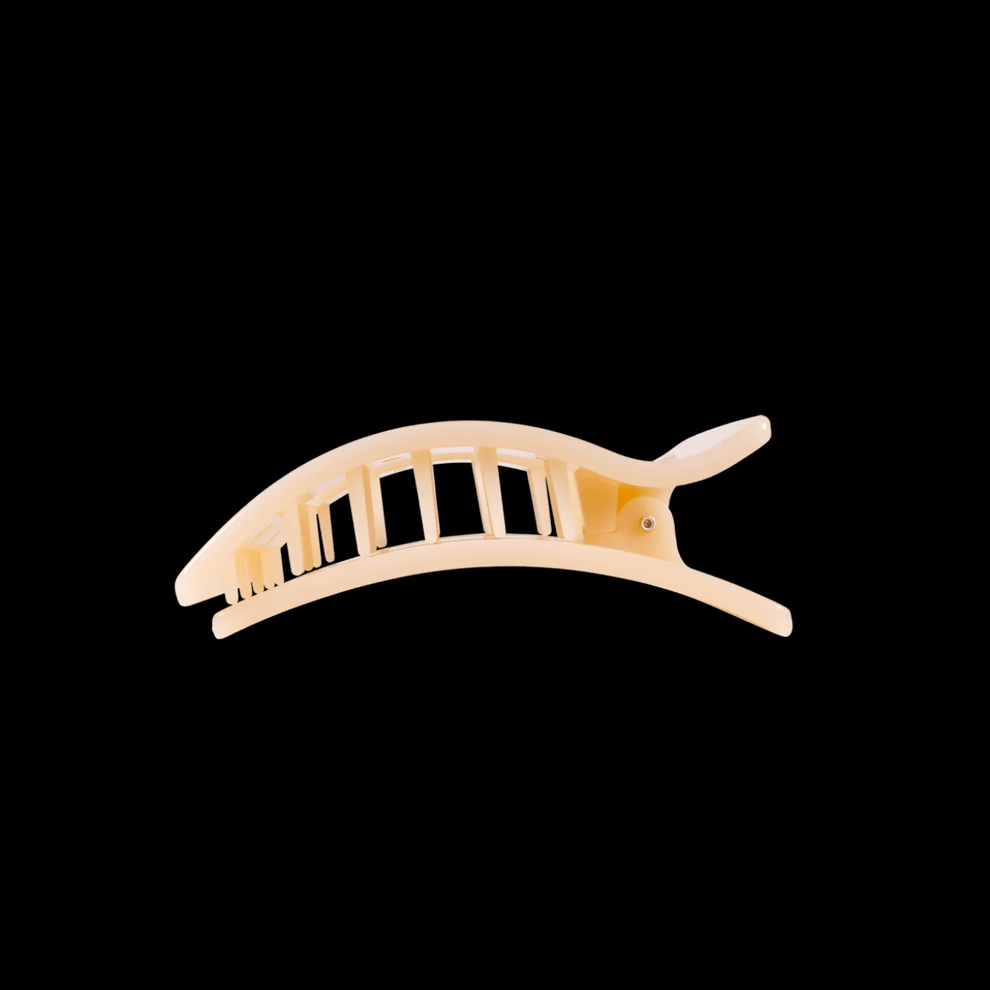 Almond Beige Small Flat Rectangle Hair Clip