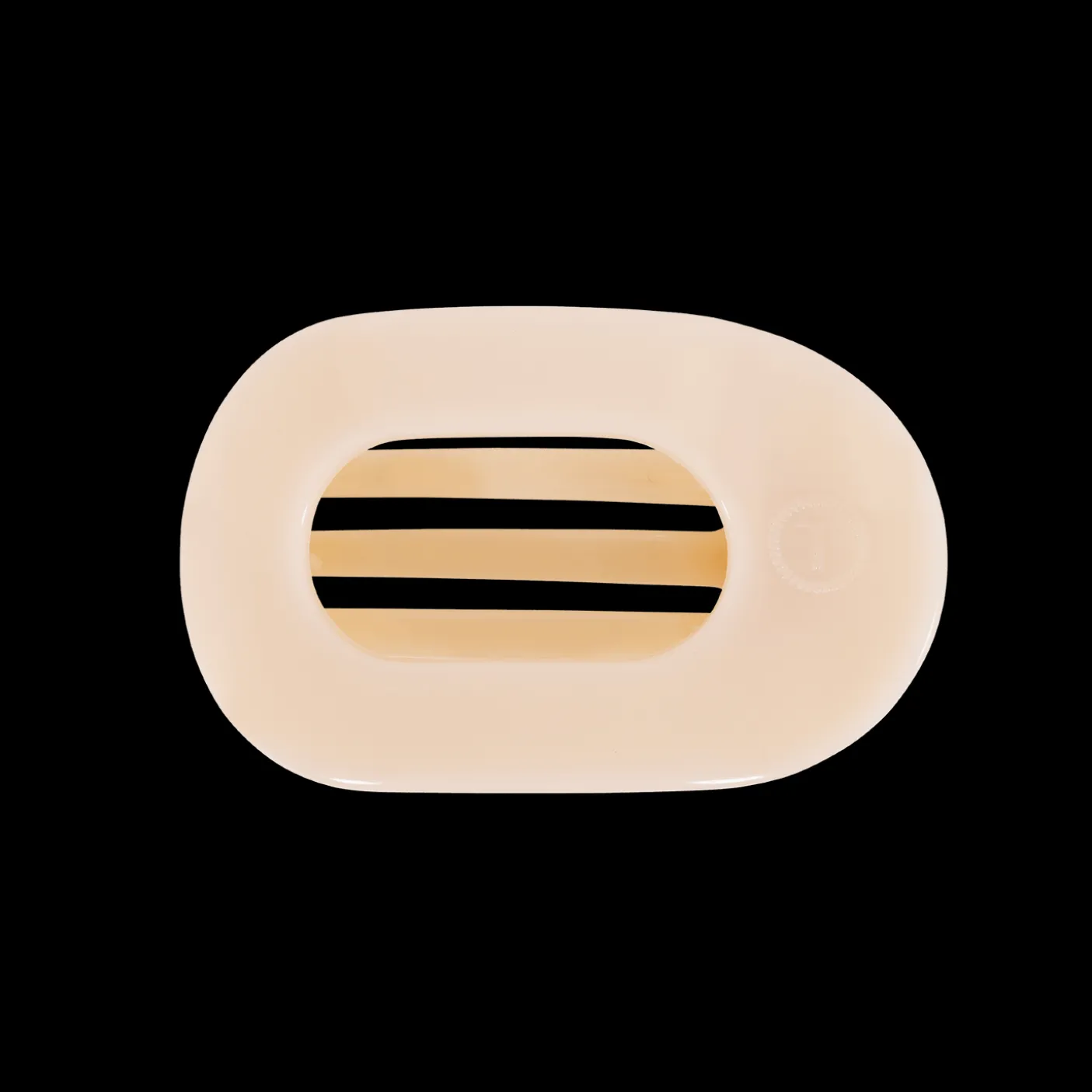 Almond Beige Small Flat Round Hair Clip