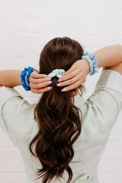 Blue My Mind Small Silk Scrunchies