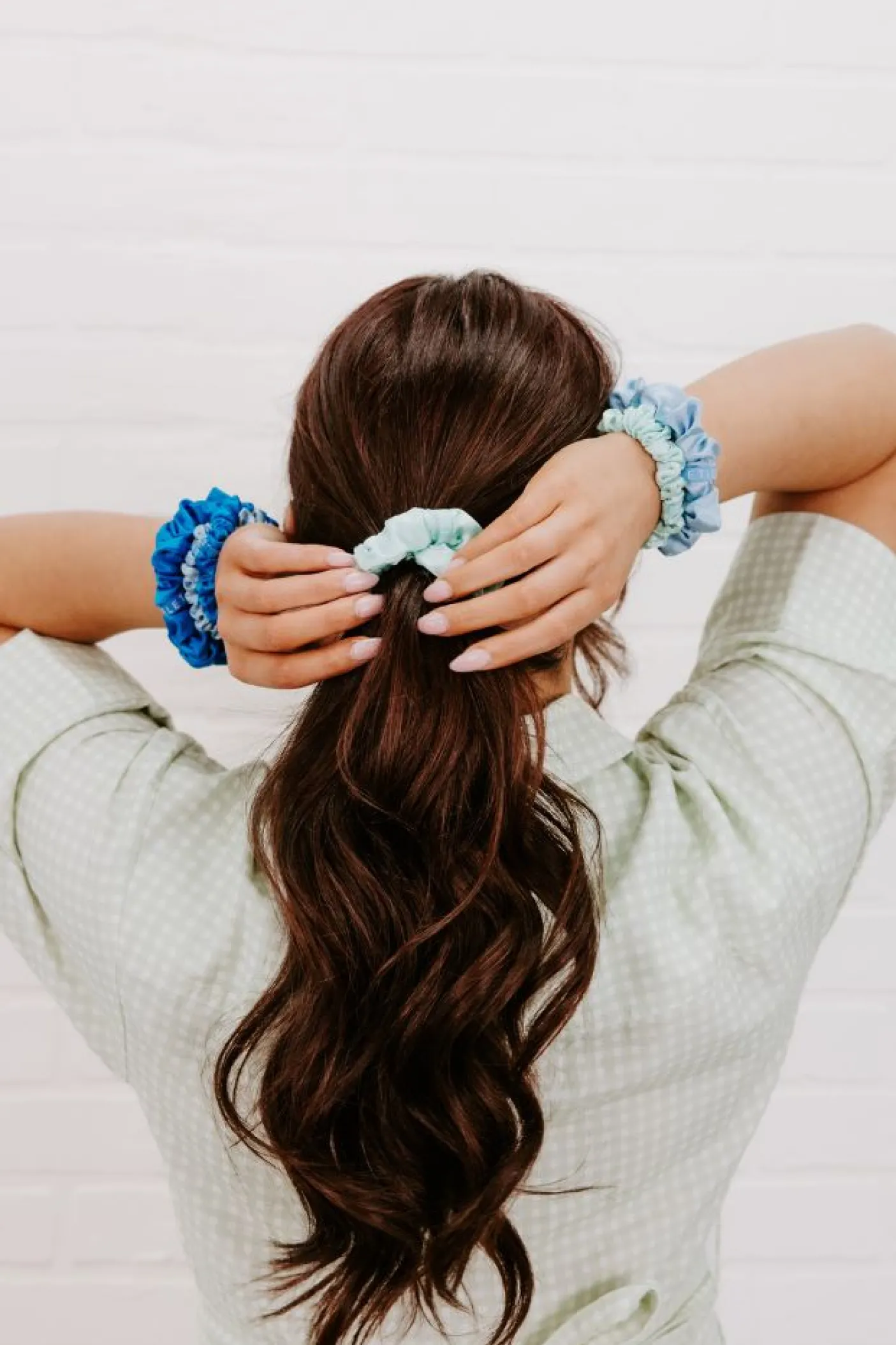 Blue My Mind Small Silk Scrunchies