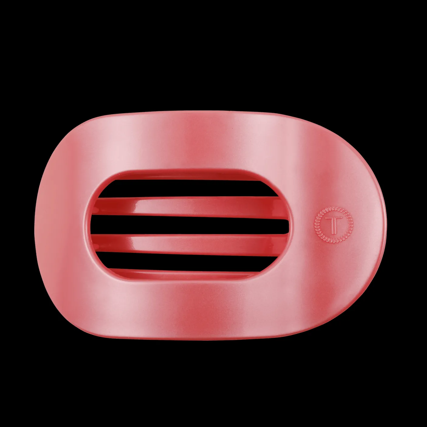 Calming Coral Large Flat Round Hair Clip