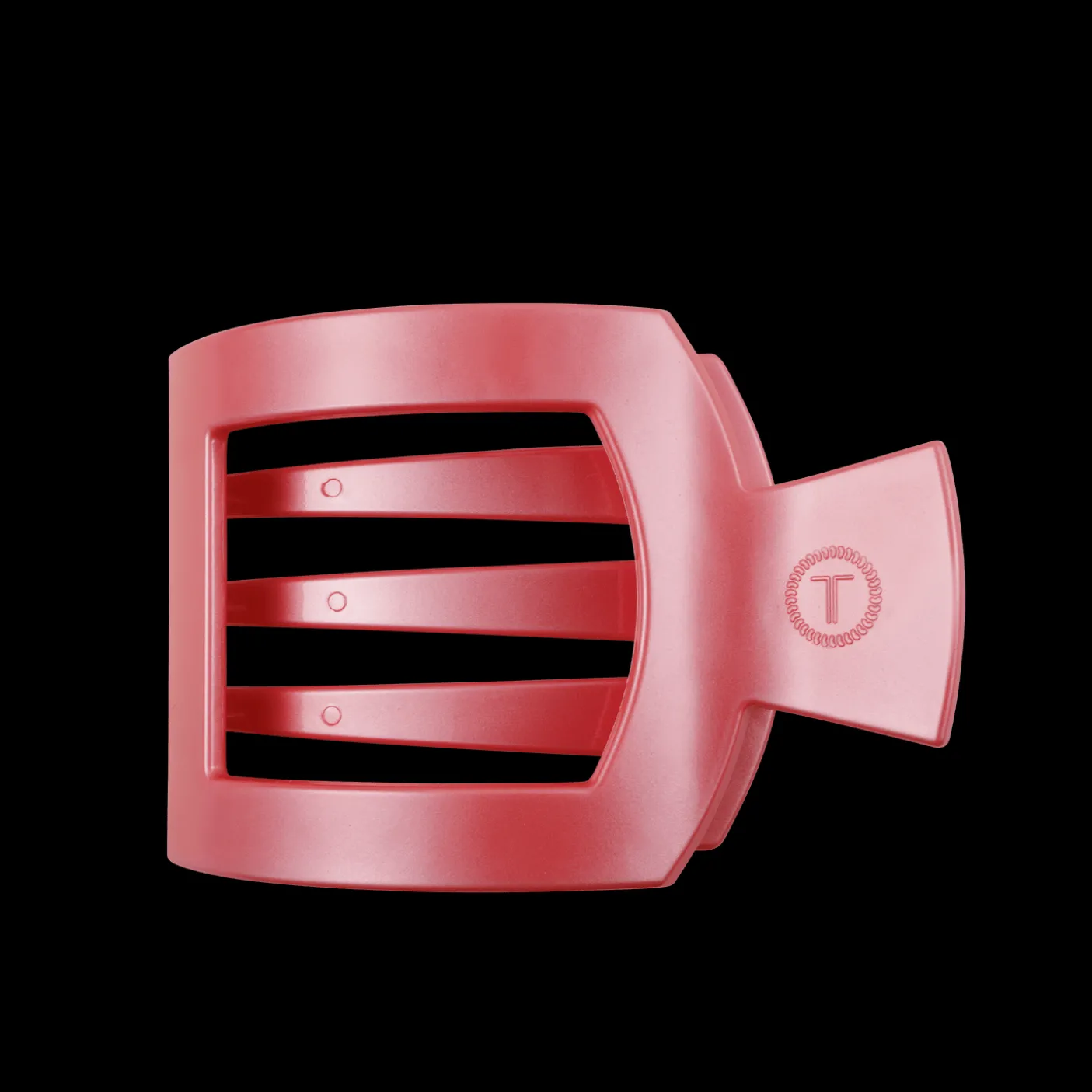 Calming Coral Large Flat Square Hair Clip