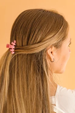 Classic Calming Coral Tiny Claw Hair Clip