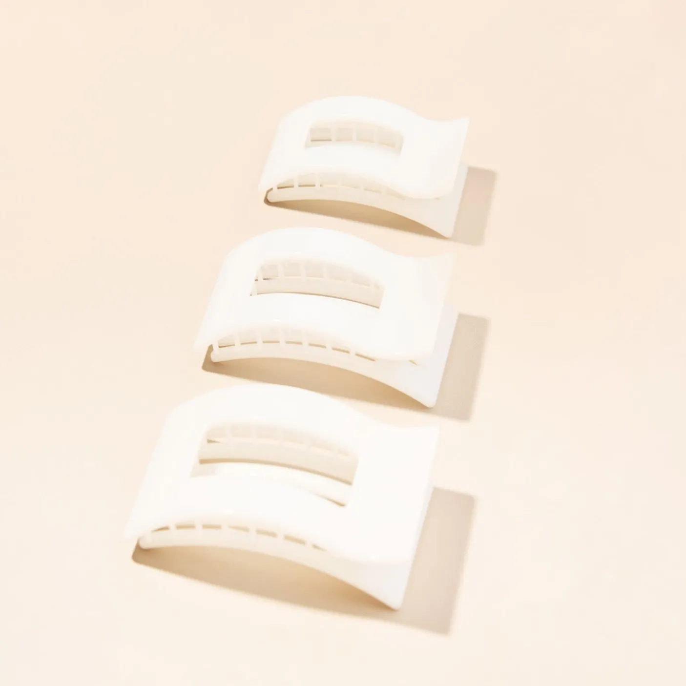 Coconut White Large Flat Rectangle Hair Clip