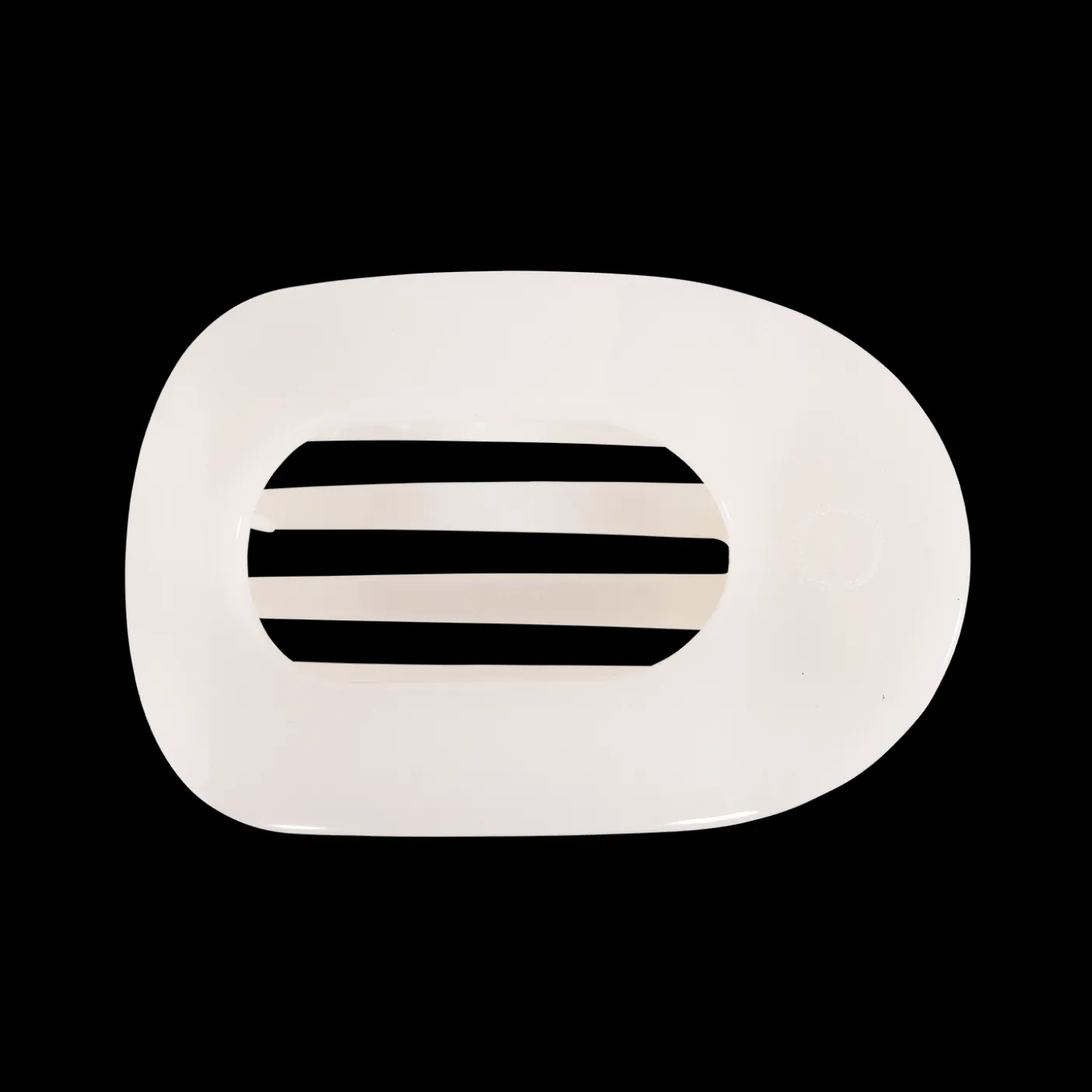 Coconut White Large Flat Round Hair Clip