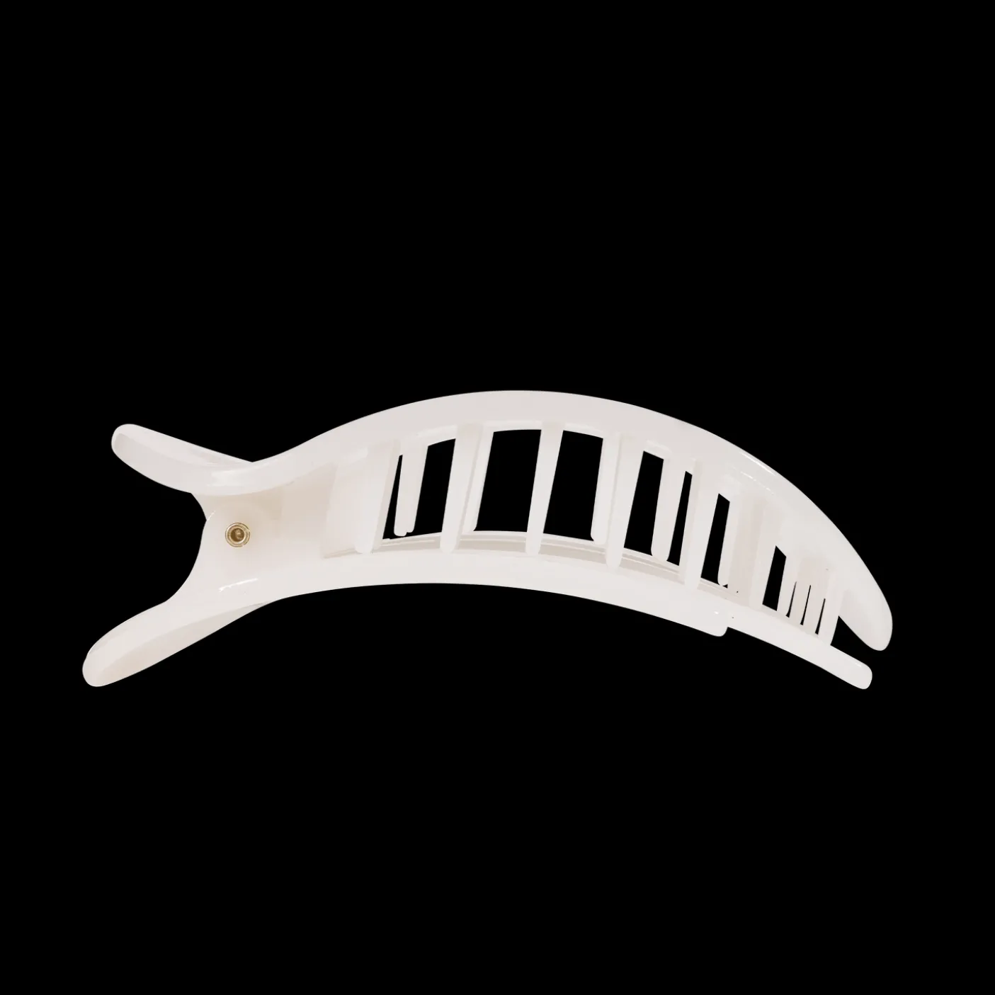 Coconut White Large Flat Round Hair Clip