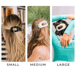 Coconut White Large Flat Round Hair Clip