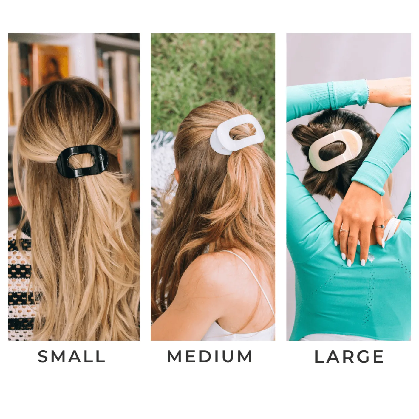 Coconut White Large Flat Round Hair Clip
