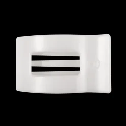 Coconut White Medium Flat Rectangle Hair Clip