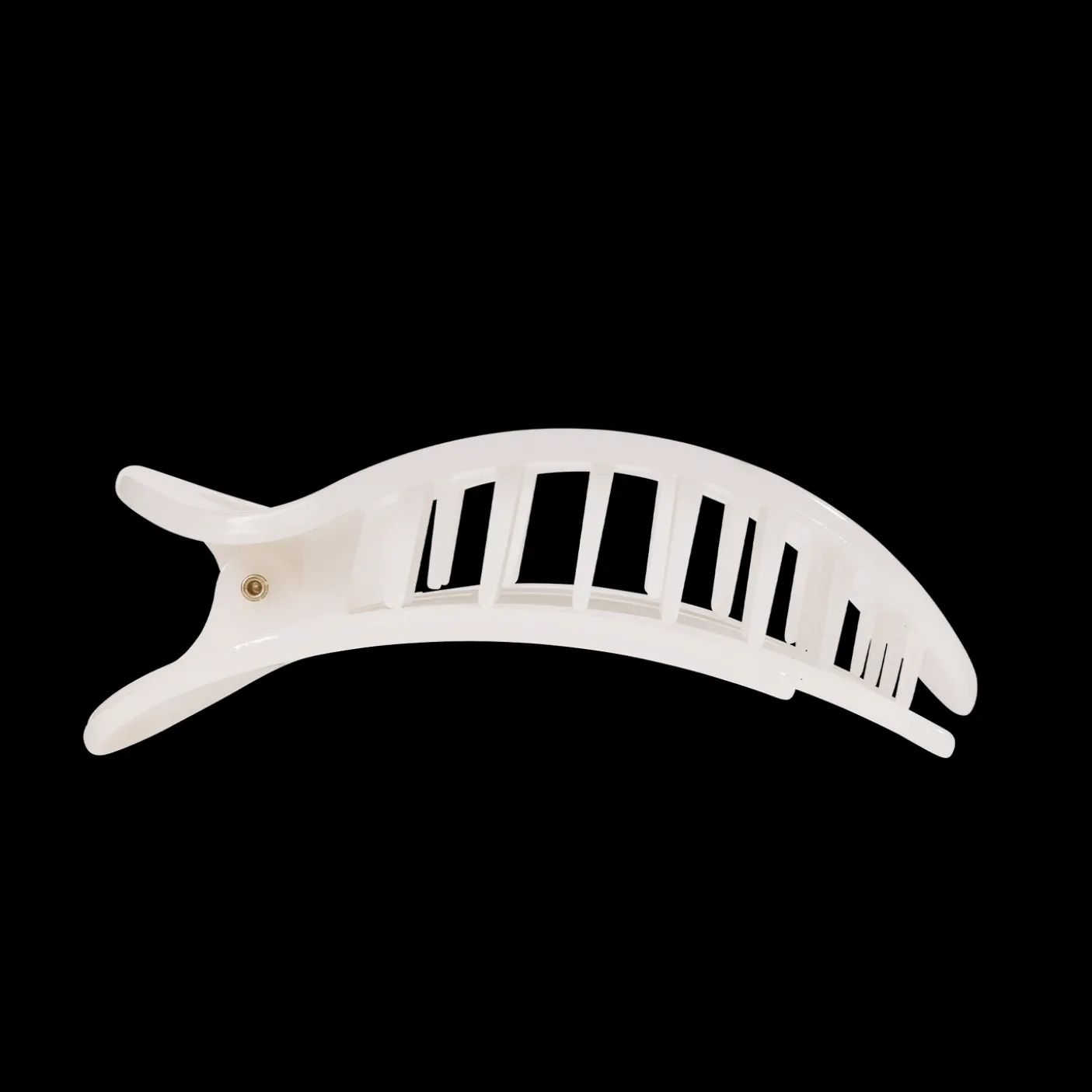 Coconut White Small Flat Round Hair Clip