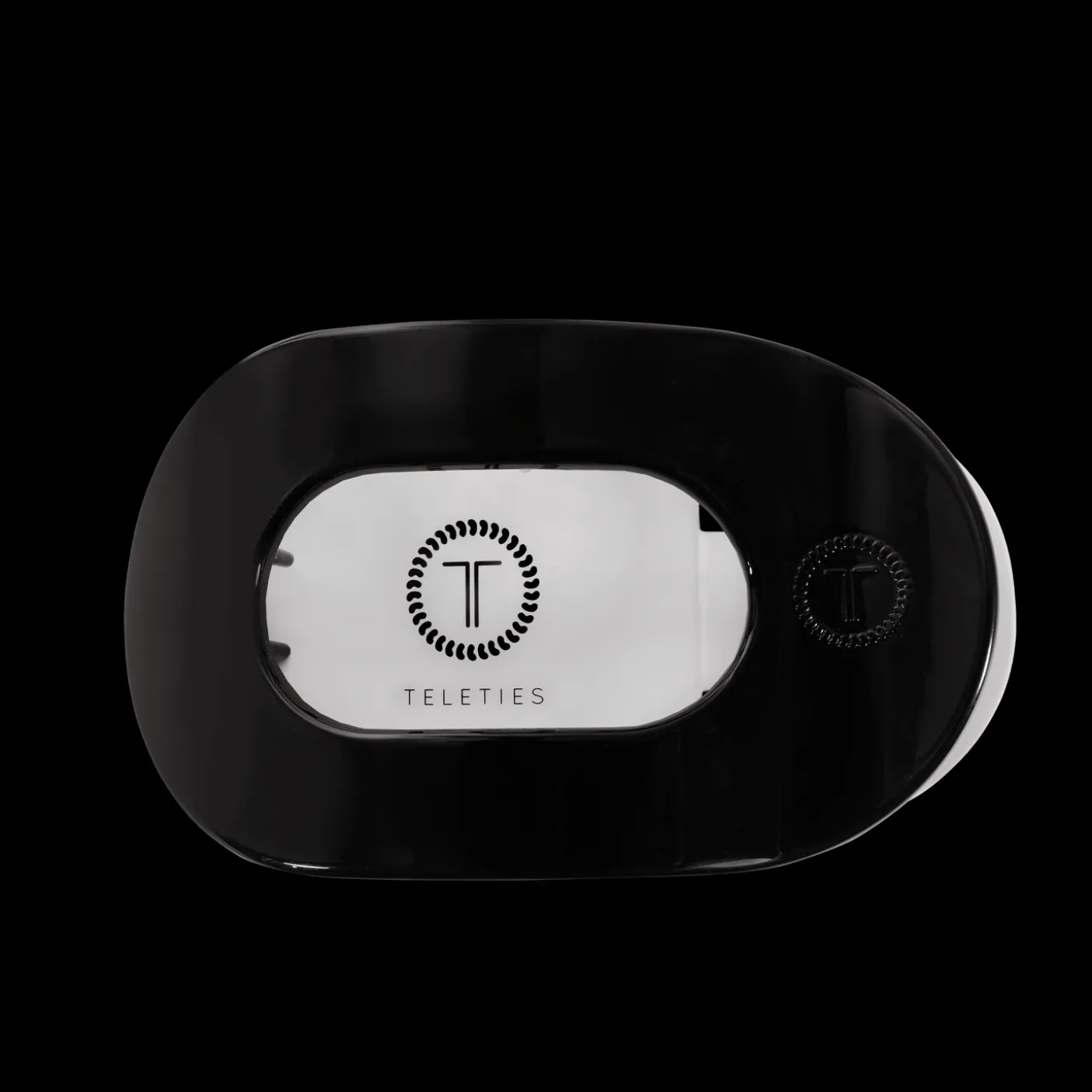 Jet Black Large Flat Round Hair Clip