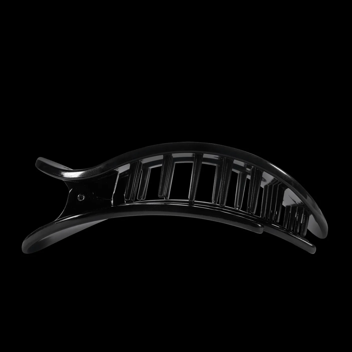 Jet Black Large Flat Round Hair Clip