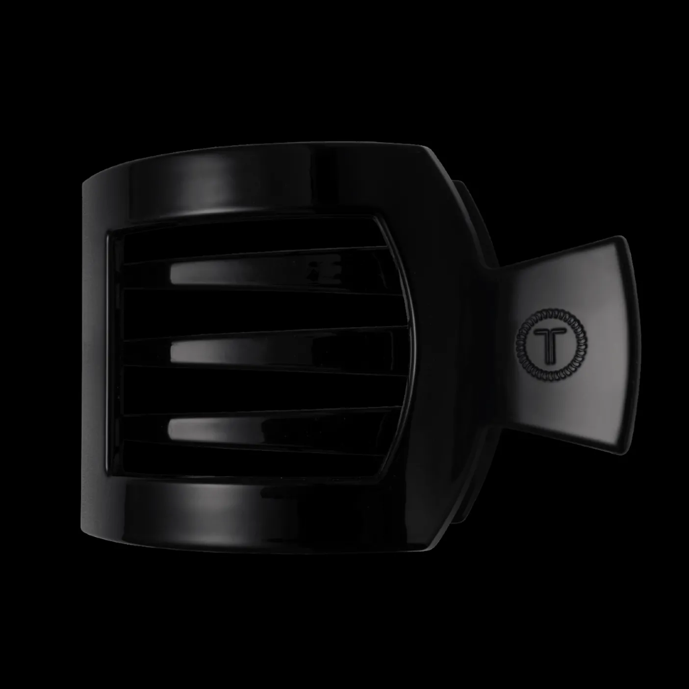 Jet Black Large Flat Square Hair Clip