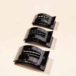 Jet Black Medium Flat Rectangle Hair Clip