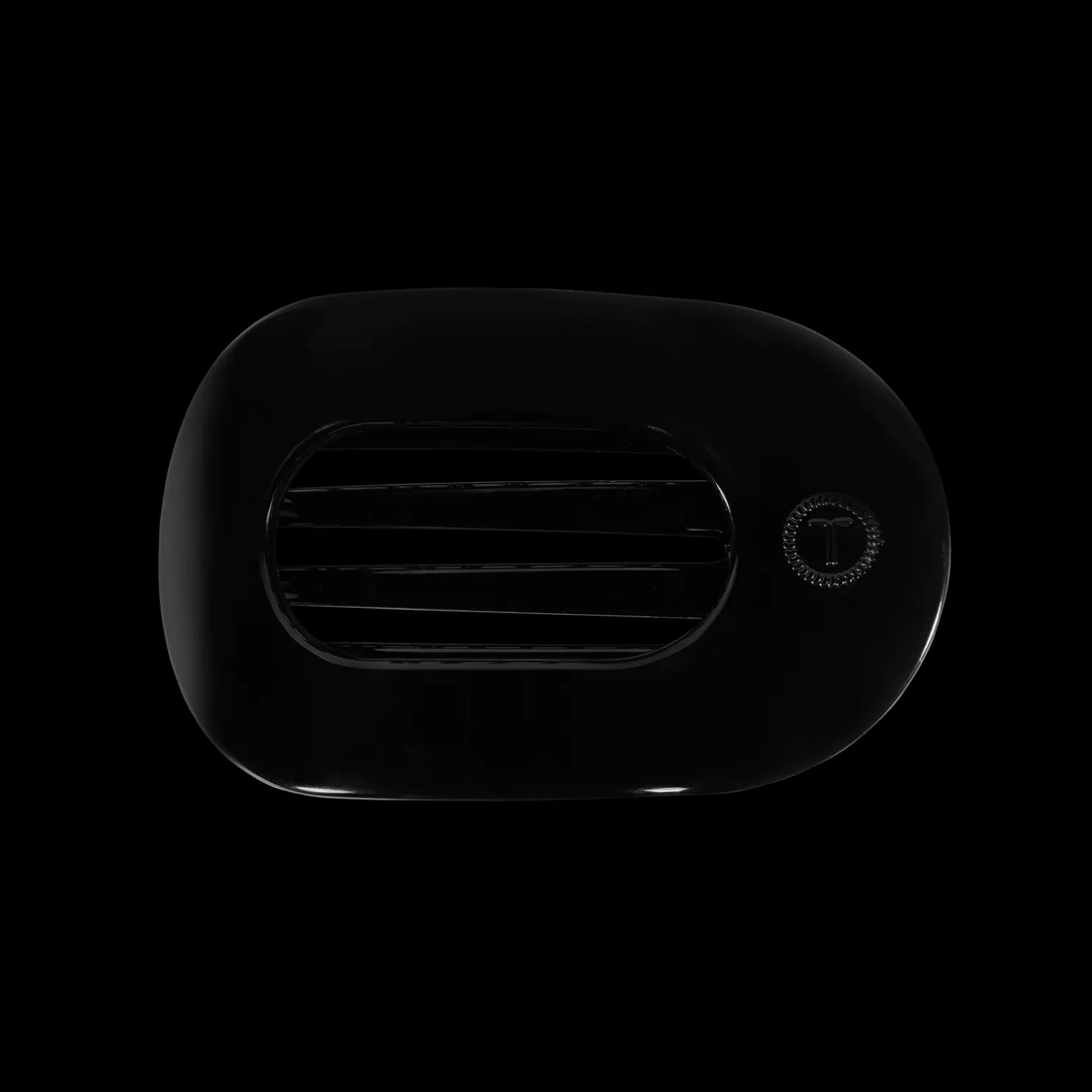 Jet Black Medium Flat Round Hair Clip