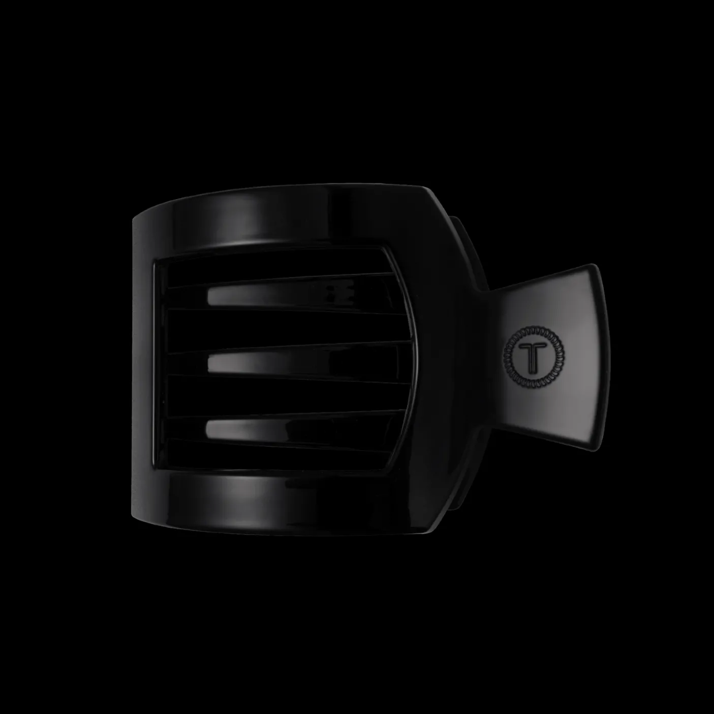 Jet Black Medium Flat Square Hair Clip