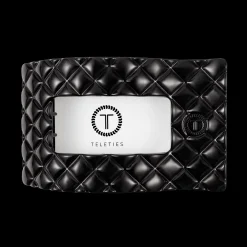 Jet Black Quilted Large Flat Rectangle Hair Clip