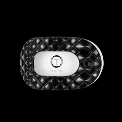 Jet Black Quilted Medium Flat Round Hair Clip