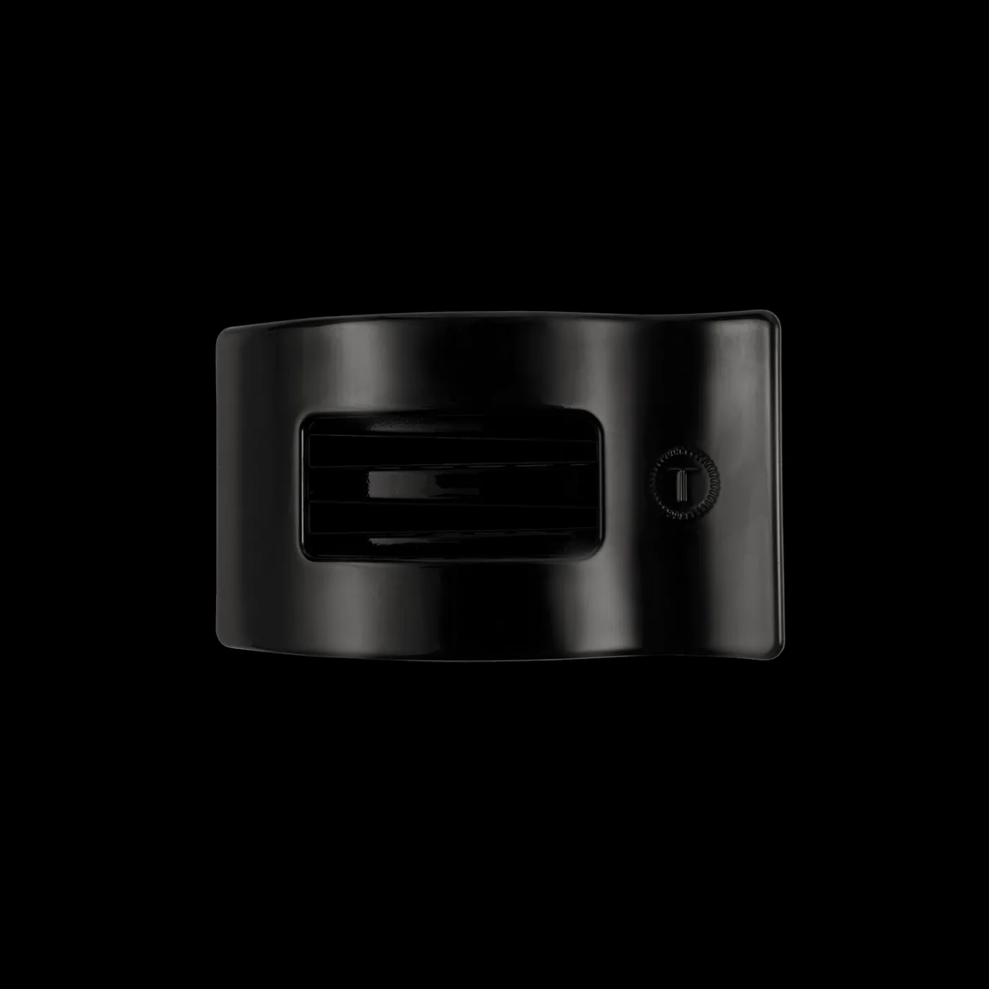 Jet Black Small Flat Rectangle Hair Clip