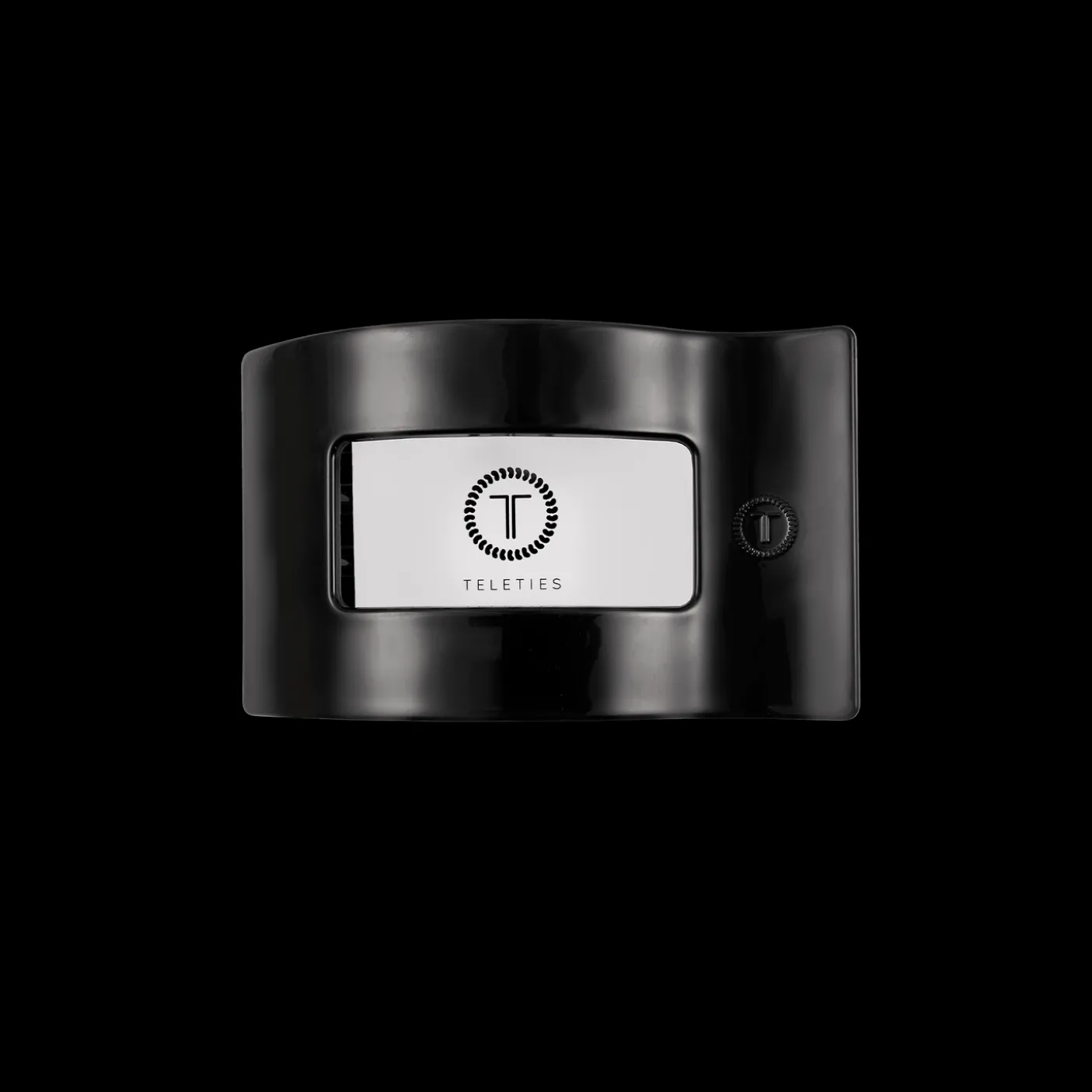 Jet Black Small Flat Rectangle Hair Clip