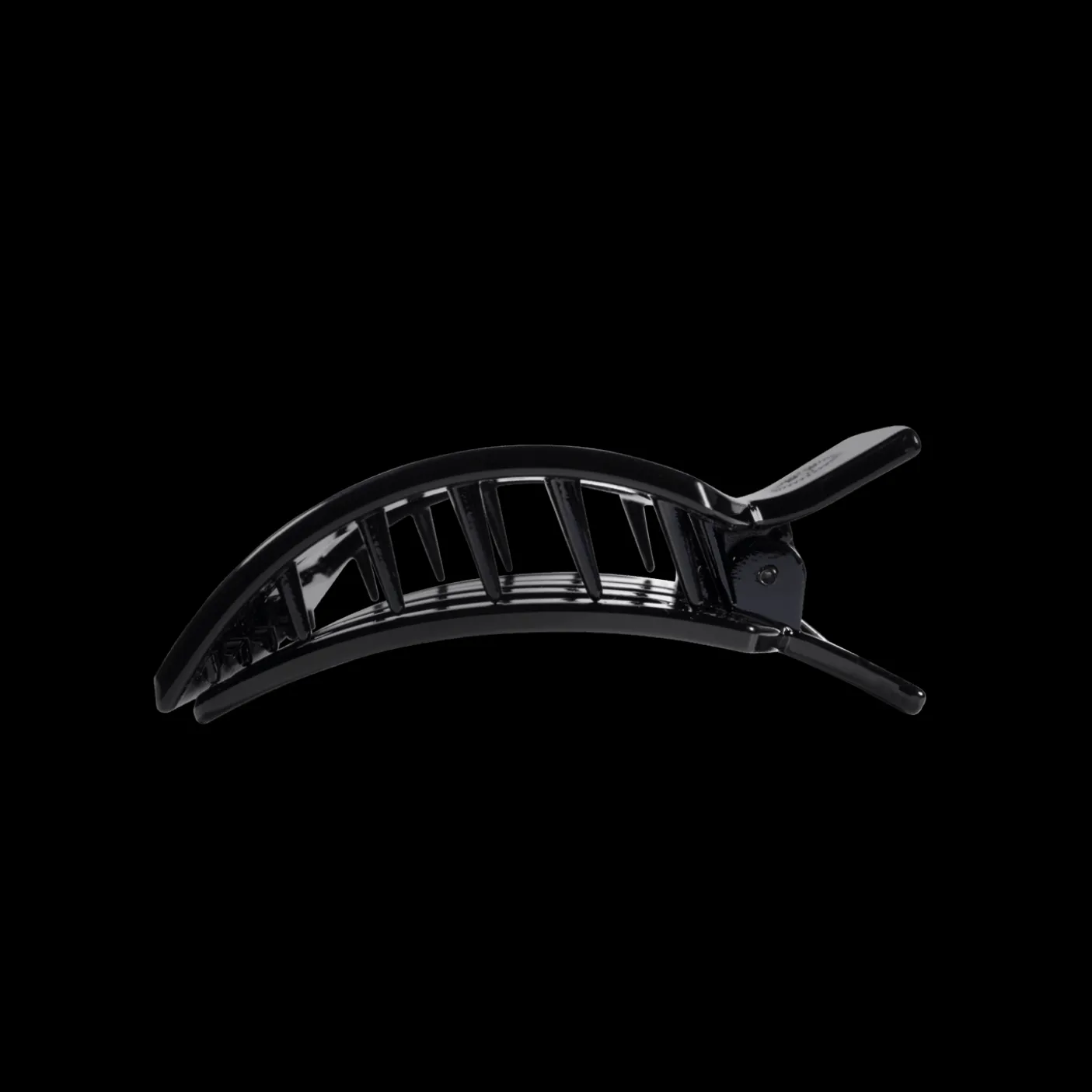 Jet Black Small Flat Square Hair Clip