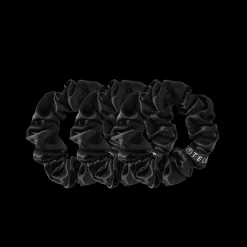 Jet Black Small Silk Scrunchies