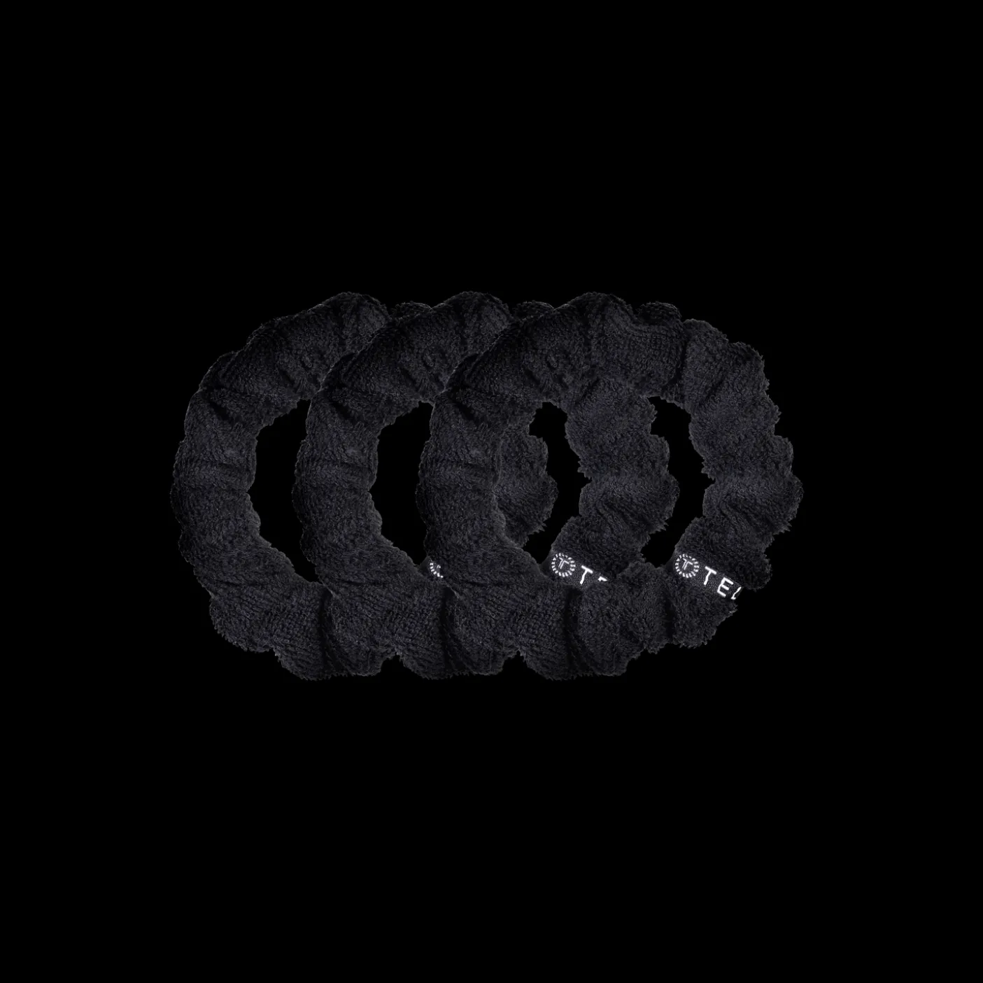 Jet Black Small Towel Scrunchies