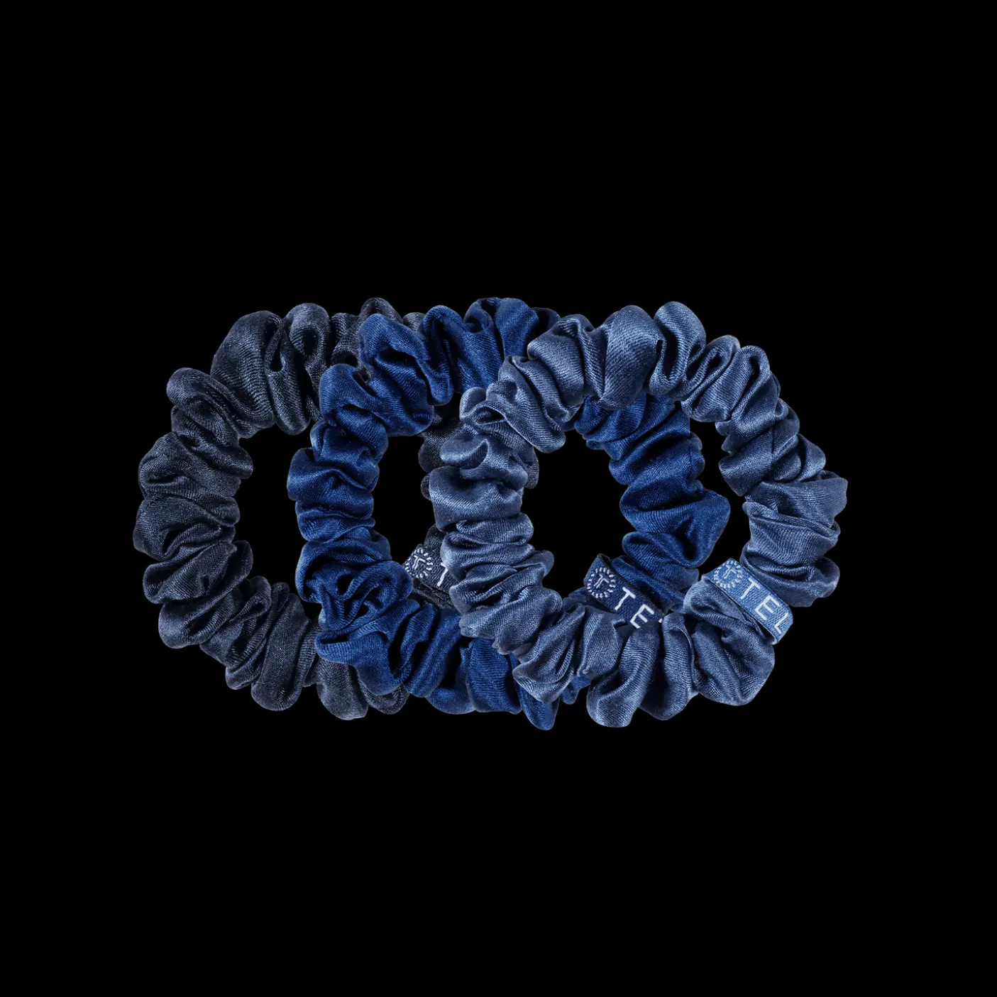 Midnight Rain Small Silk Scrunchies