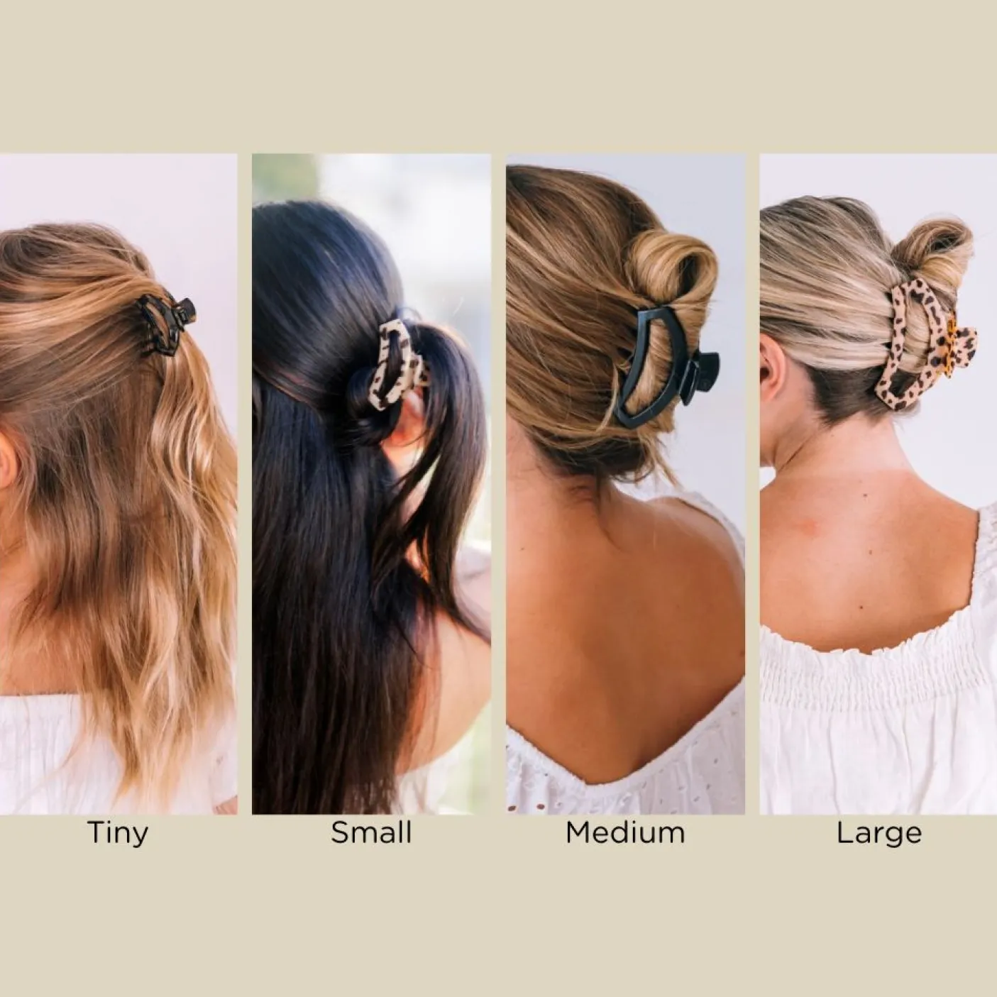Open Almond Beige Large Claw Hair Clip