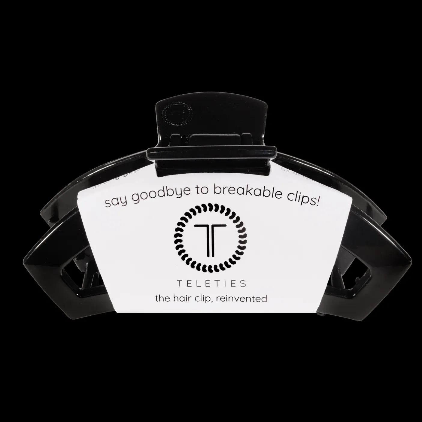 Open Jet Black Large Claw Hair Clip