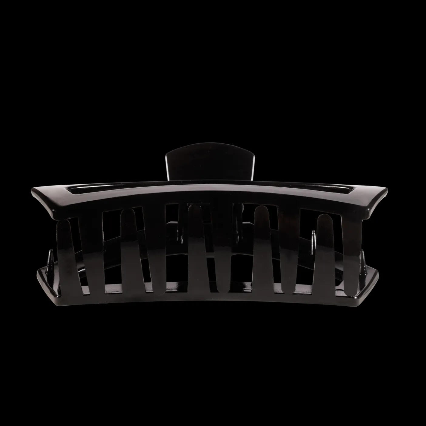 Open Jet Black Large Claw Hair Clip