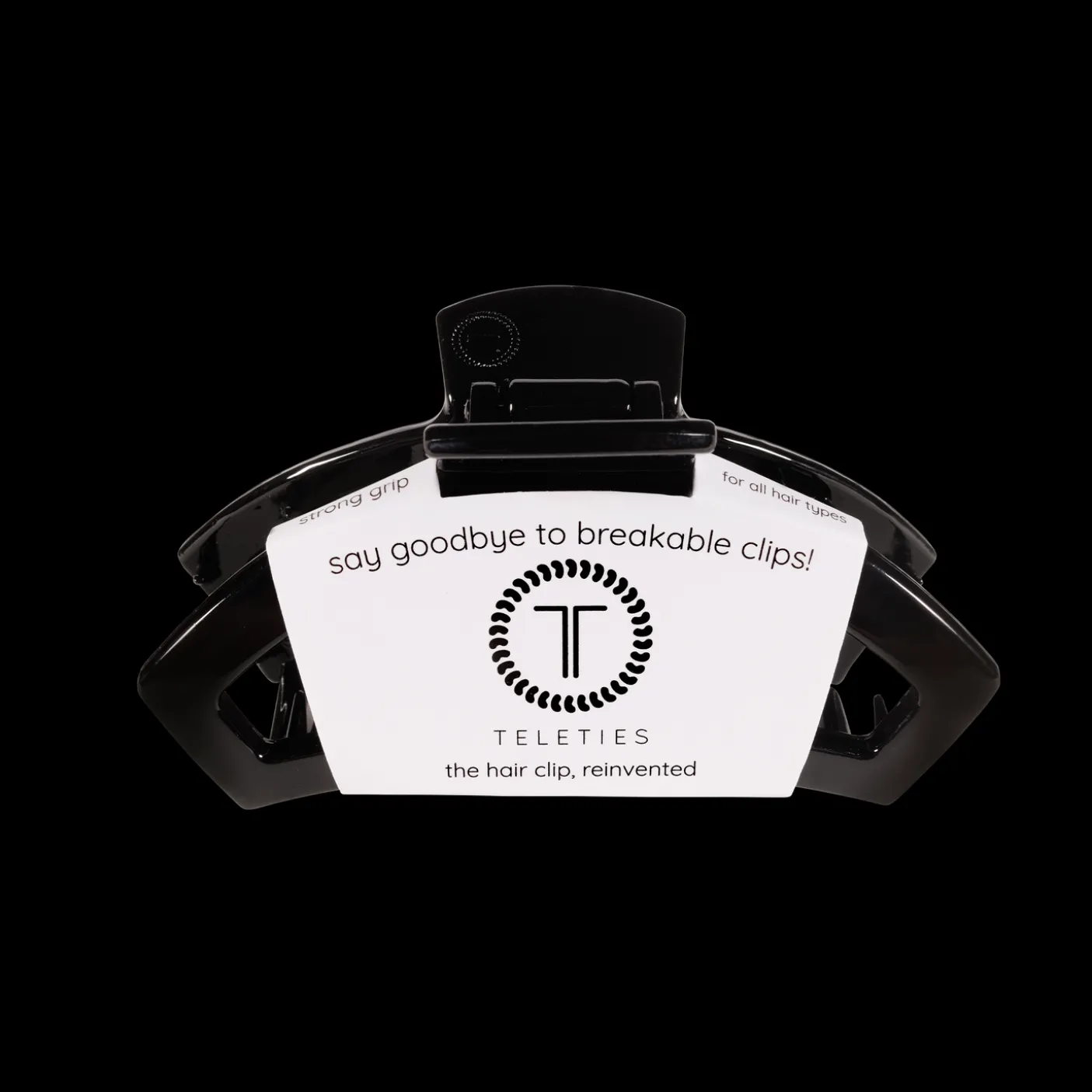 Open Jet Black Medium Claw Hair Clip
