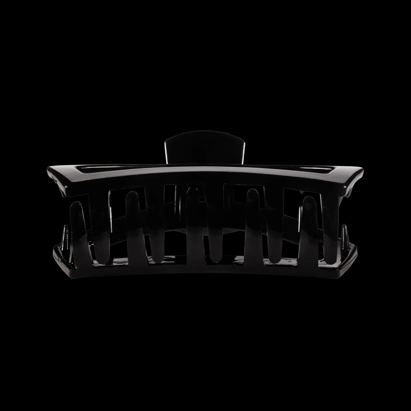 Open Jet Black Medium Claw Hair Clip