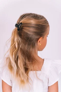 Open Jet Black Tiny Claw Hair Clip