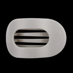 Silver Flames Large Flat Round Hair Clip