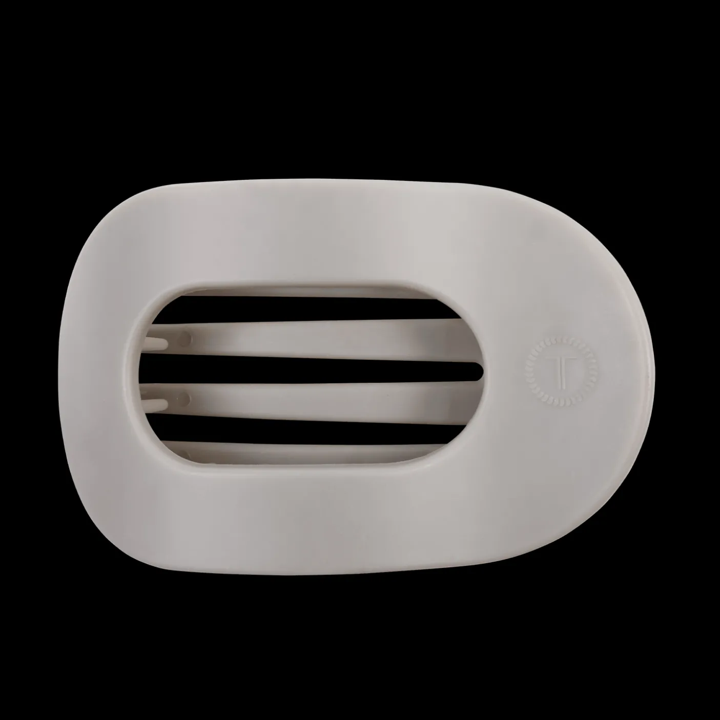 Silver Flames Large Flat Round Hair Clip