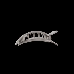 Silver Flames Small Flat Square Hair Clip