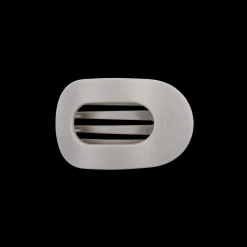 Silver Flames Small Flat Round Hair Clip