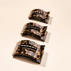 Tortoise Large Flat Rectangle Hair Clip