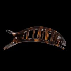 Tortoise Large Flat Round Hair Clip