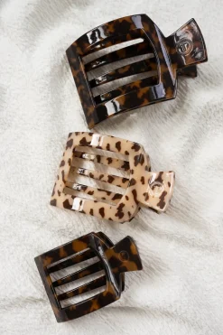 Tortoise Small Flat Square Hair Clip
