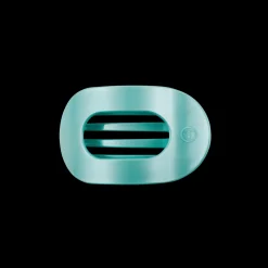 Totally Turquoise Small Flat Round Hair Clip