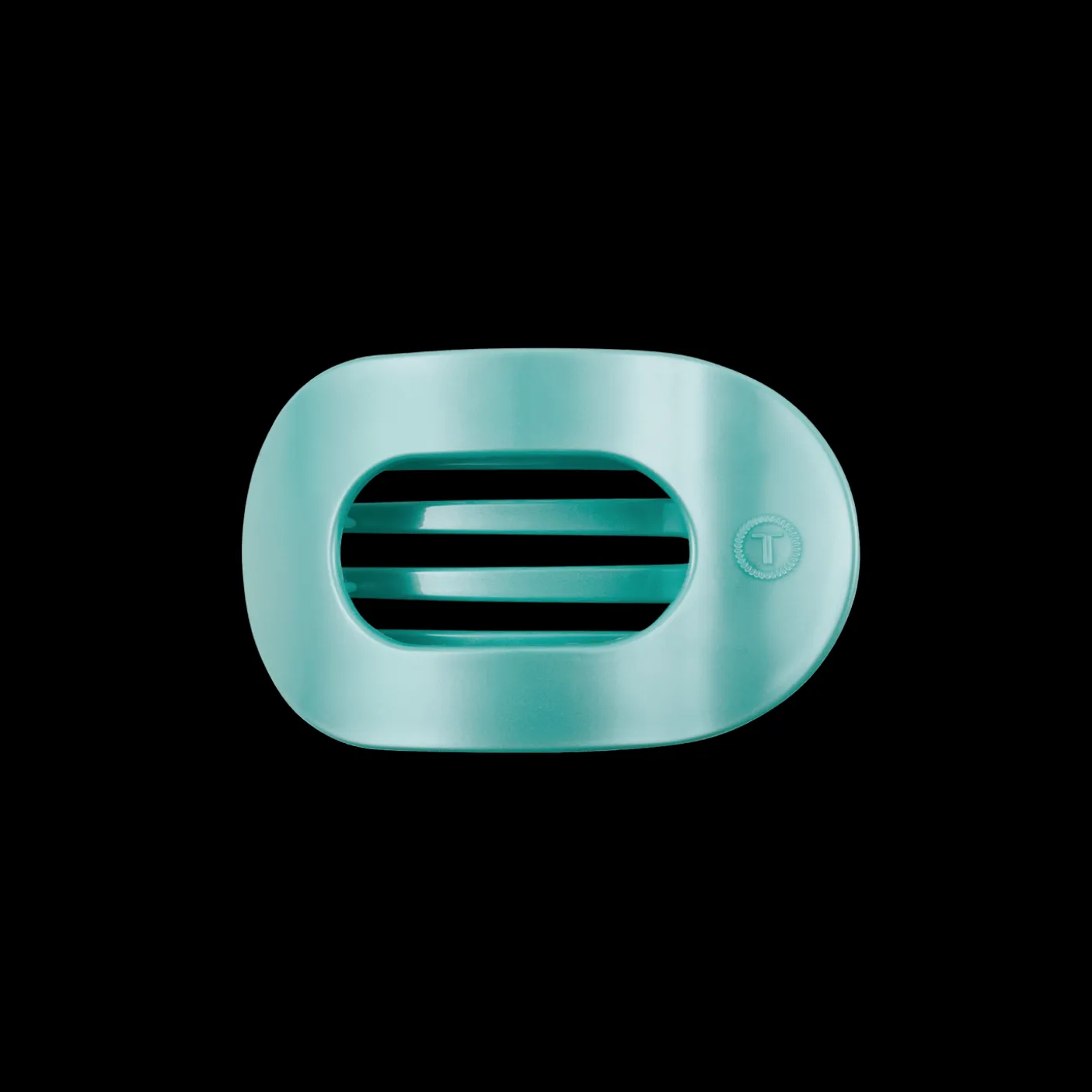 Totally Turquoise Small Flat Round Hair Clip