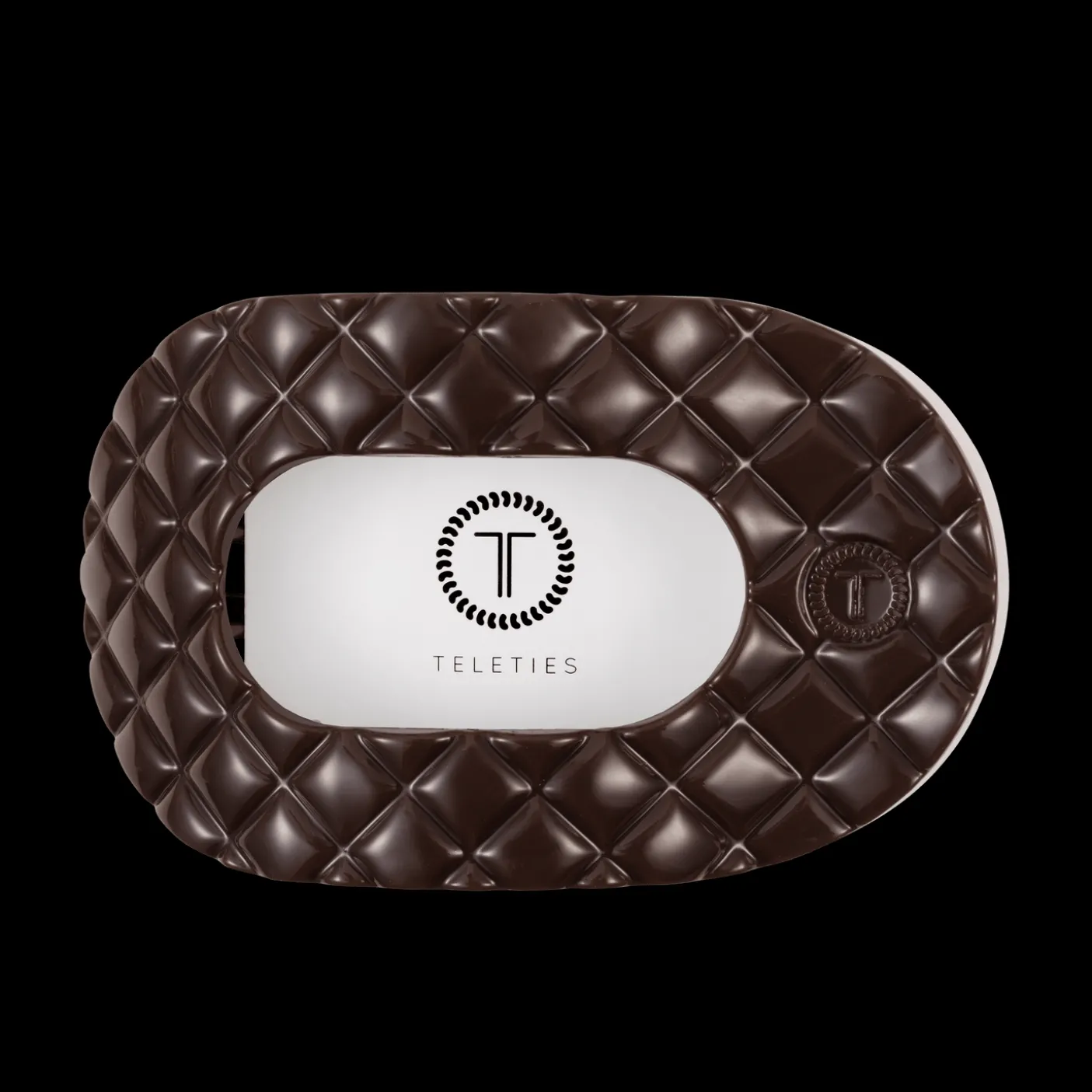 Truly Taupe Quilted Large Flat Round Hair Clip